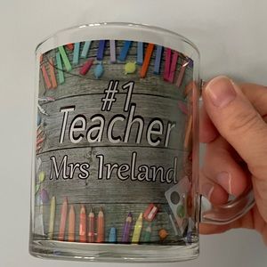 Teacher Mug, Teacher gift 15oz Custom made Glass cup also available in Frosted